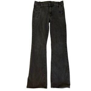 MOTHER Denim Flare Jeans Women's Size 30 Washed Black High Waist Pockets